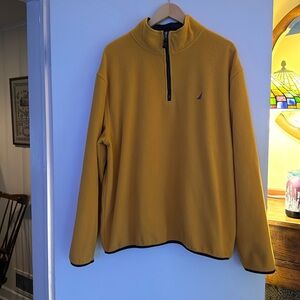 Men’s XL Nautica Fleece Pullover. Mustard Yellow and Blue. Great condition!